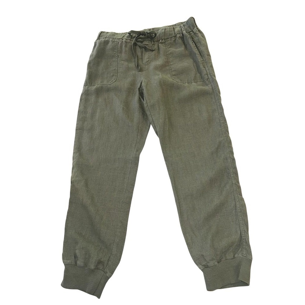 Caslon Womens Olive Green Linen Blend Drawstring Jogger Pants Size S